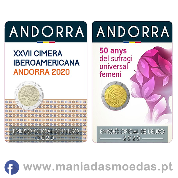 Moedas 2€ Andorra 2020 - Sufrágio Universal + Cimeira