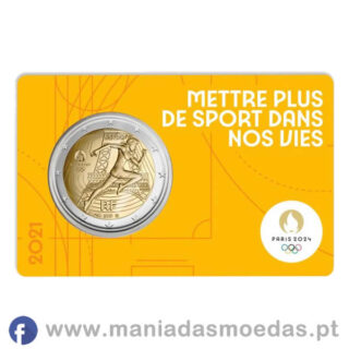 Moeda 2€ França 2021 – Jogos Olímpicos 2024 – Amarelo Moeda 2€ França 2021 – Jogos Olímpicos 2024 – Amarelo
