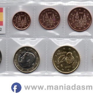 Conjunto completo com as 8 moedas de Espanha 2022