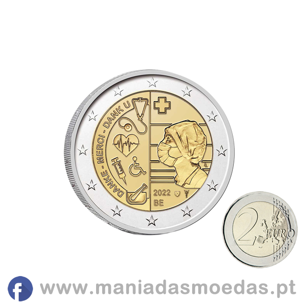 Moeda 2€ Bélgica 2022 - Setor da Saúde