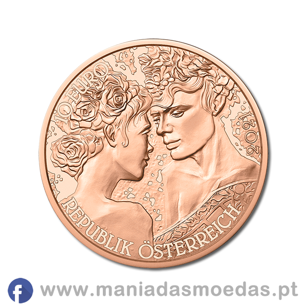 Moeda 10€ Áustria 2021 em Cobre - Rosa