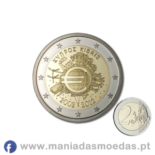 Moeda 2€ Chipre 2012 - 10 anos do Euro