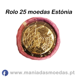 Rolo 25 moedas 2€ da Estónia de 2022 Erasmus