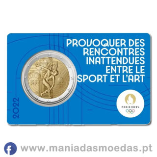 Moeda 2€ França 2022 - Jogos Olímpicos 2024 - Azul