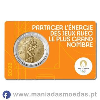 Moeda 2€ França 2022 - Jogos Olímpicos 2024 - Laranja