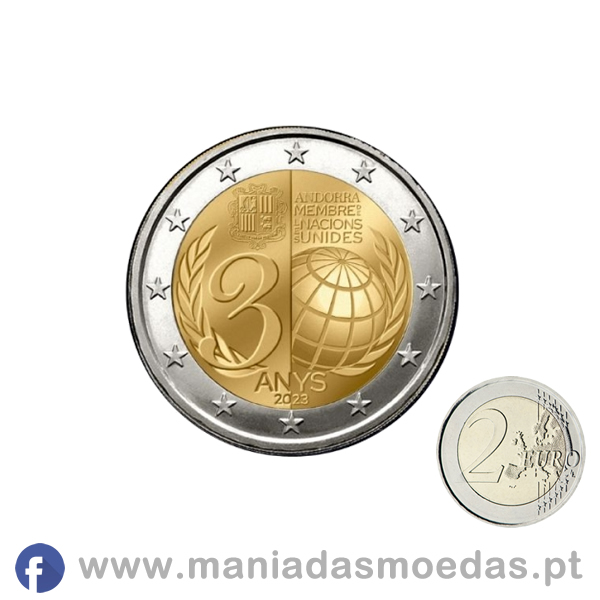 Moeda 2€ Alusiva aos 30 anos da ONU