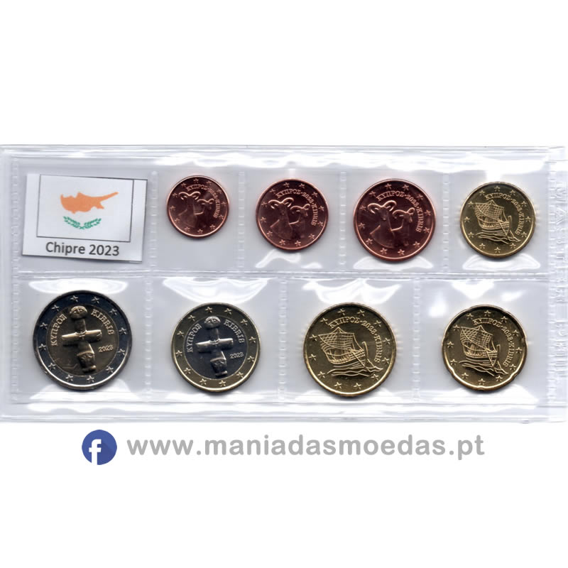 Conjunto 8 moedas Chipre 2023