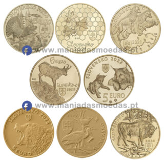 Conjunto completo 8 moedas 5€ Eslováquia