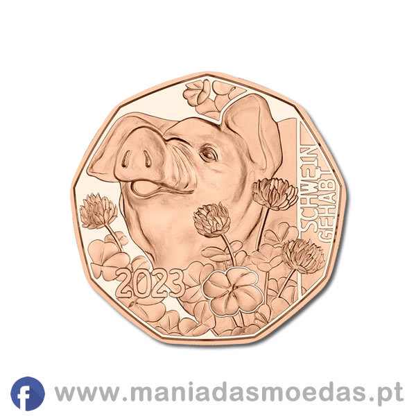 Moeda 5€ Áustria 2023 - Porco