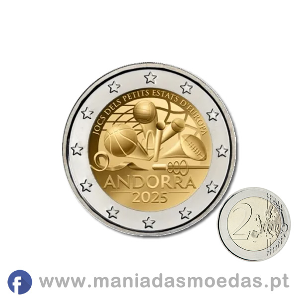 Moeda 2€ Andorra 2025 - Jogos dos pequenos estados
