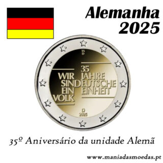 Moeda 2€ Alemanha 2025 – Unidade Alemã Moeda 2€ Alemanha 2025 – Unidade Alemã