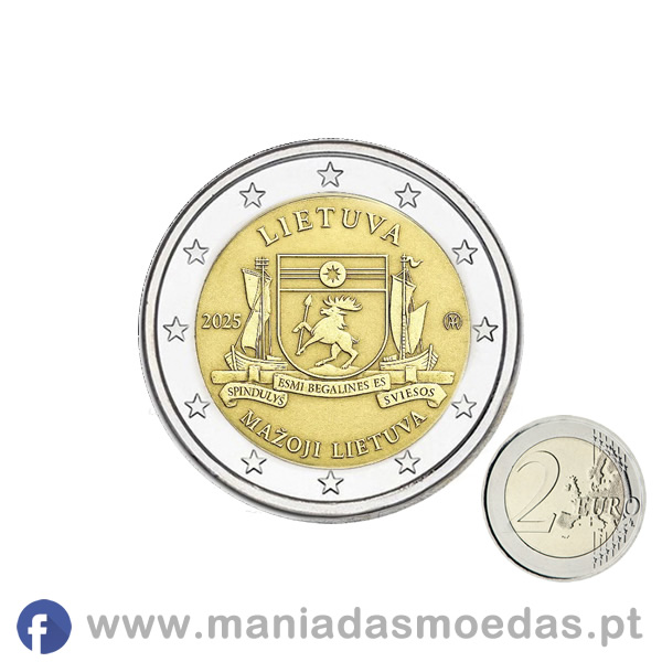 Moeda 2€ Lituânia 2025 alusiva a lituânia menor
