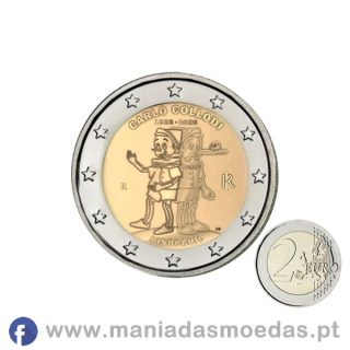 Moeda 2€ Itália 2026 – Pinóquio – LC – UNC