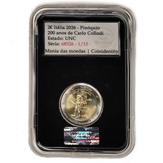 Moeda 2€ Itália 2026 – Pinóquio – Certificada
