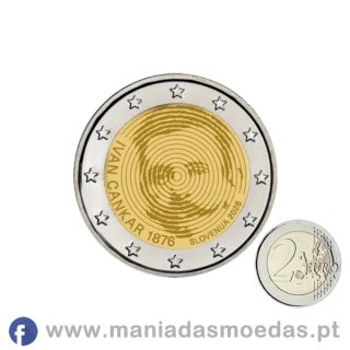 Moeda 2€ Eslovénia 2026 – Ivan Cankar – LC – UNC Moeda 2€ Eslovénia 2026 – Ivan Cankar – LC – UNC