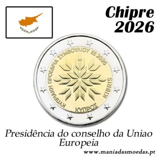 Moeda 2€ Chipre 2026 – Presidência UE – PRO -UNC Moeda 2€ Chipre 2026 – Presidência UE – PRO -UNC