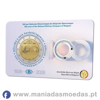Moeda 2€ Bélgica 2026 – Ferrovias Belgas – coincard Moeda 2€ Bélgica 2026 – Ferrovias Belgas – coincard