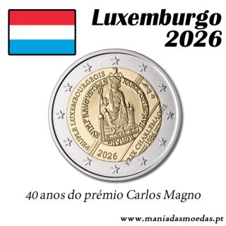 Moeda 2€ Luxemburgo 2026 – Carlos Magno – PRO- UNC Moeda 2€ Luxemburgo 2026 – Carlos Magno – PRO- UNC