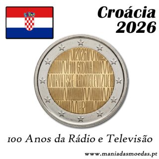 Moeda 2€ Croácia 2026 – Rádio e Televisão – PRO – UNC Moeda 2€ Croácia 2026 – Rádio e Televisão – PRO – UNC