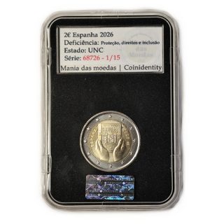 Moeda 2€ Espanha 2026 – Espanha e a Deficiência – Certificada Moeda 2€ Espanha 2026 – Espanha e a Deficiência – Certificada