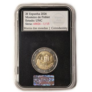Moeda 2€ Espanha 2026 – Mosteiro de Poblet – Certificada Moeda 2€ Espanha 2026 – Mosteiro de Poblet – Certificada