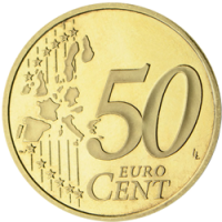 Primeiro Anverso moeda 50 cêntimos