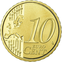 Segundo anverso moeda 10 Cêntimos